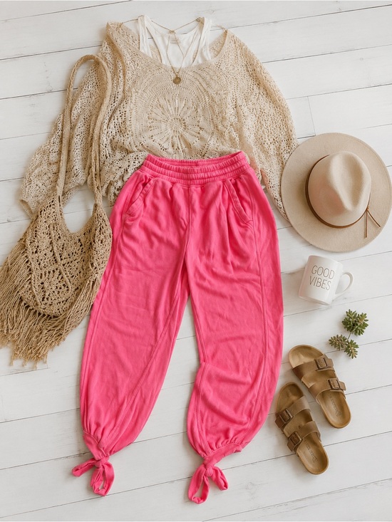 Free People Pants - FREE PEOPLE MOVEMENT Pink Boho Jogger Sweatpants Size Small